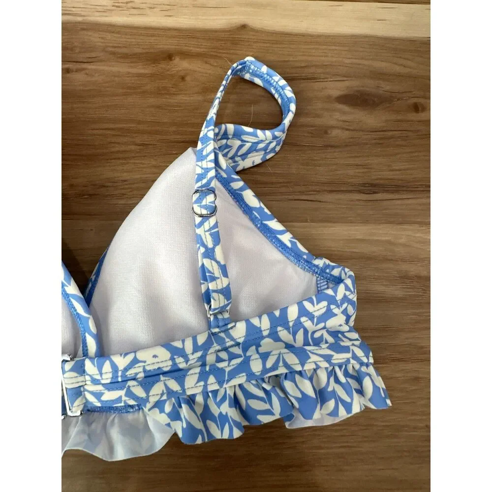 NWT Draper James Summer Picnic OTS Ruffle Triangle Bikini Top Size XS